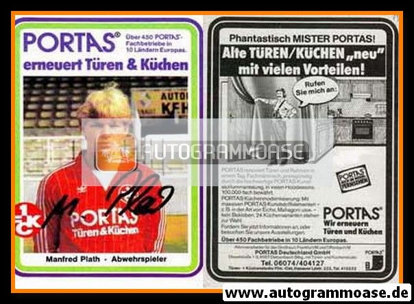 Autogramm Fussball | 1. FC Kaiserslautern | 1982 | Manfred PLATH