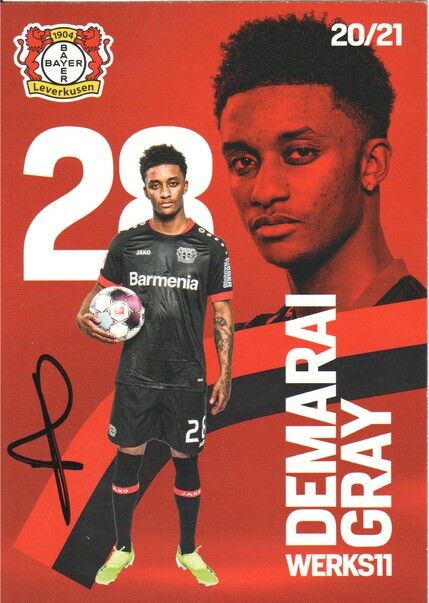Autogramm Fussball | Bayer Leverkusen | 2020 | Demarai GRAY