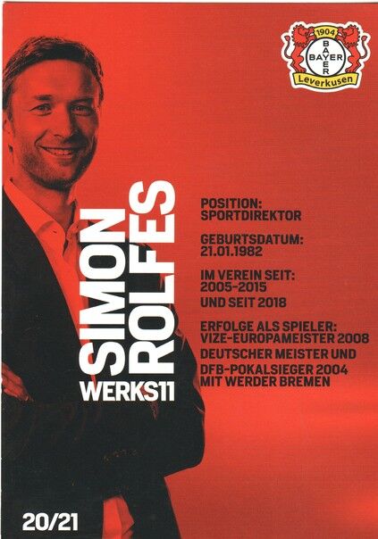 Autogramm Fussball | Bayer Leverkusen | 2020 | Simon ROLFES
