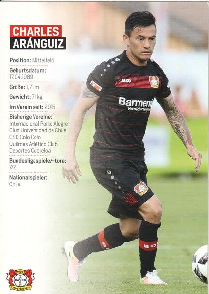 Autogramm Fussball | Bayer Leverkusen | 2016 | Charles ARANGUIZ