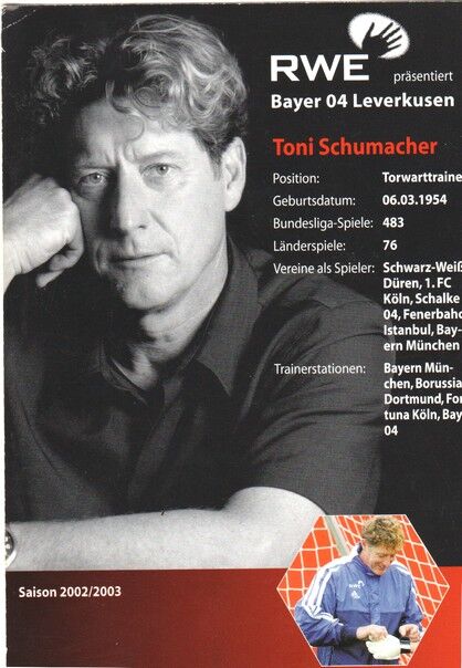 Autogramm Fussball | Bayer Leverkusen | 2002 | Harald SCHUMACHER