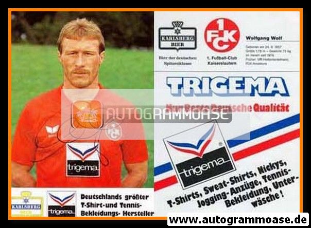 Autogramm Fussball | 1. FC Kaiserslautern | 1987 rot | Wolfgang WOLF