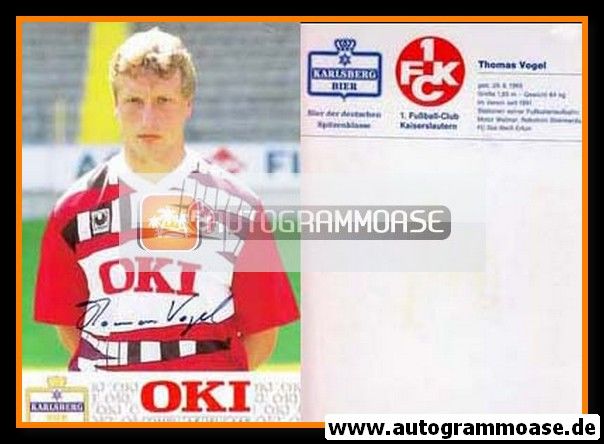 Autogramm Fussball | 1. FC Kaiserslautern | 1991 | Thomas VOGEL