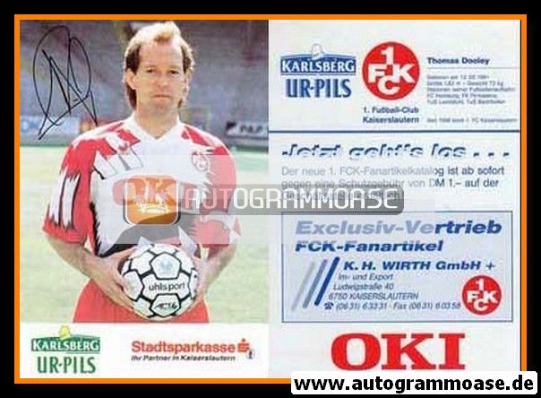 Autogramm Fussball | 1. FC Kaiserslautern | 1992 | Thomas DOOLEY