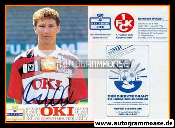 Autogramm Fussball | 1. FC Kaiserslautern | 1991 | Bernhard WINKLER (Logo)