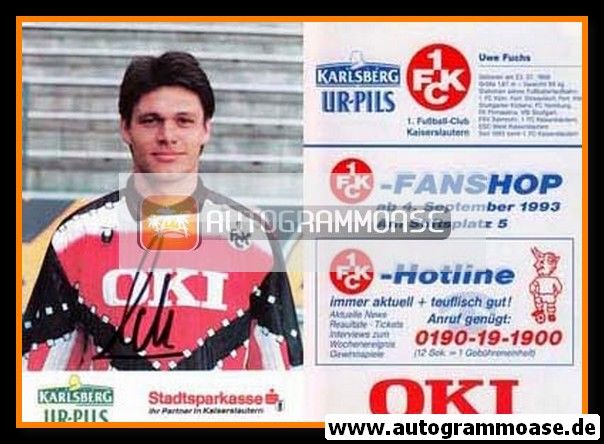 Autogramm Fussball | 1. FC Kaiserslautern | 1993 | Uwe FUCHS