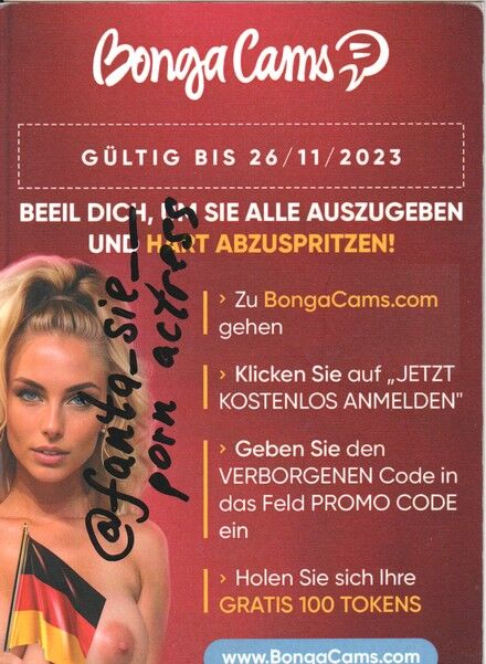 Autogramm Erotik | FANTA SIE | 2020er (Portrait Color) BongaCams