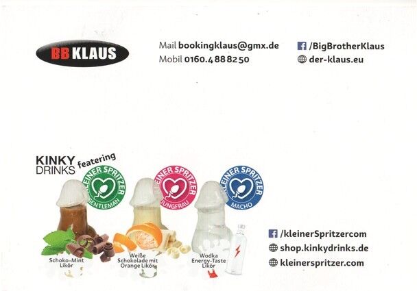 Autogramm Erotik | BB KLAUS | 2010er (Portrait Color) Kinky Drinks
