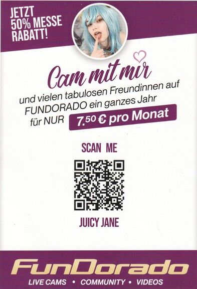 Autogramm Erotik | JUICY JANE | 2020er (Portrait Color) FunDorado