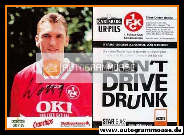 Autogramm Fussball | 1. FC Kaiserslautern | 1995 | Claus-Dieter WOLLITZ