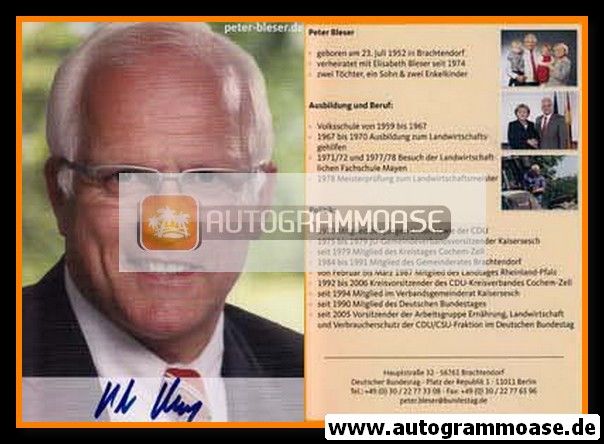 Autogramm Politik | CDU | Peter BLESER | 2000er (Lebenslauf)