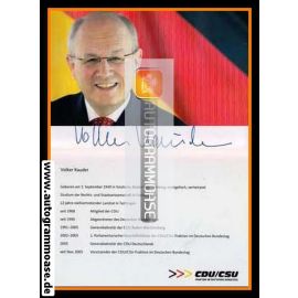 Autogramm Politik | CDU | Volker KAUDER | 2000er (Lebenslauf)