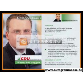 Autogramm Politik | CDU | Alexander KRAUSS | 2009 (Portrait Color) Landtagswahl