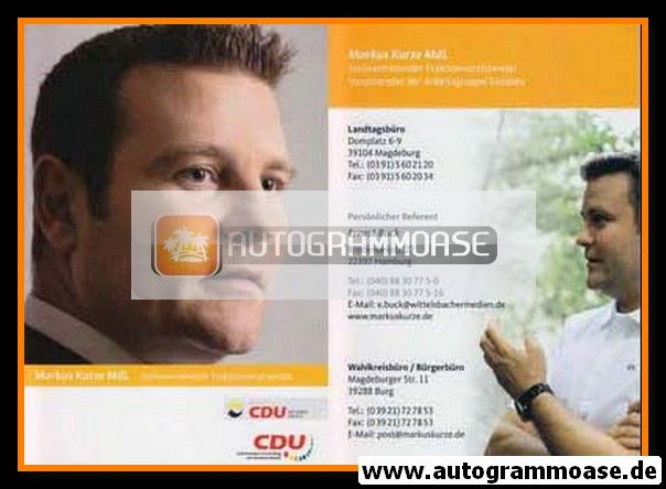 Autogrammkarte Politik | CDU | Markus KURZE | 2000er (Portrait Color) 1
