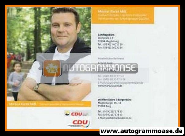 Autogrammkarte Politik | CDU | Markus KURZE | 2000er (Portrait Color) 2