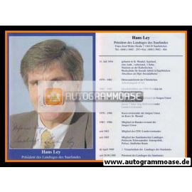 Autogramm Politik | CDU | Hans LEY | 2000er (Lebenslauf)