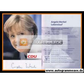 Autogramm Politik | CDU | Angela MERKEL | 2000er Druck (Lebenslauf)