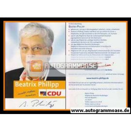 Autogramm Politik | CDU | Beatrix PHILIPP | 2000er (Portrait Color) Lebenslauf 1