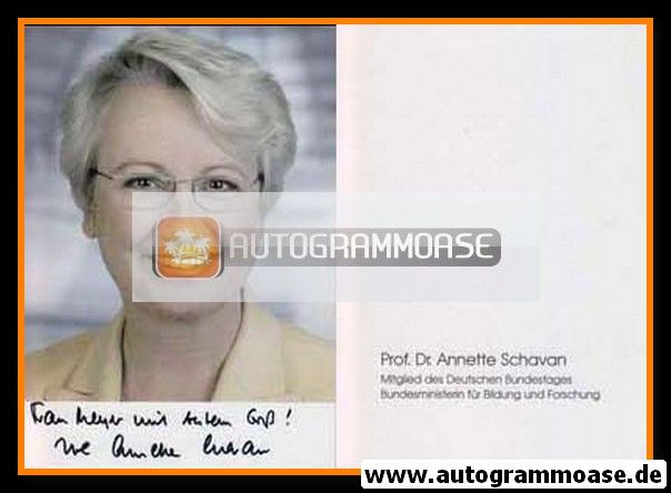 Autogramm Politik | CDU | Annette SCHAVAN | 2000er (Portrait Color)