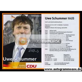 Autogramm Politik | CDU | Uwe SCHUMMER | 2000er (Lebenslauf "Standfest")