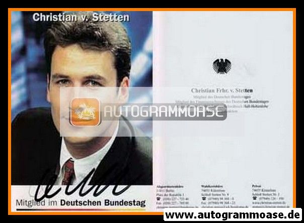 Autogramm Politik | CDU | Christian VON STETTEN | 2000er (Portrait Color) 1