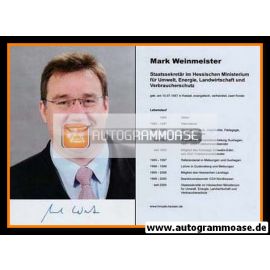 Autogramm Politik | CDU | Mark WEINMEISTER | 2000er (Lebenslauf)