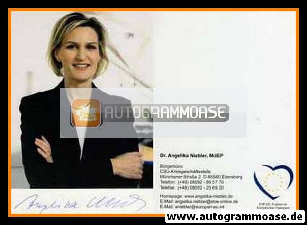 Autogramm Politik | CSU | Angelika NIEBLER | 2000er (Portrait Color)