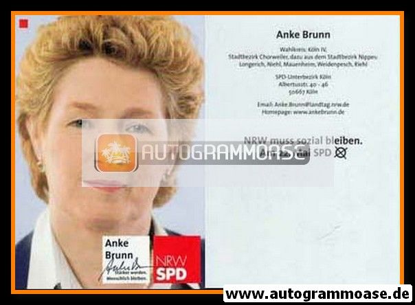 Autogramm Politik | SPD | Anke BRUNN | 2000er (Portrait Color)