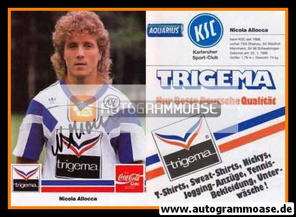 Autogramm Fussball | Karlsruher SC | 1989 | Nicola ALLOCCA