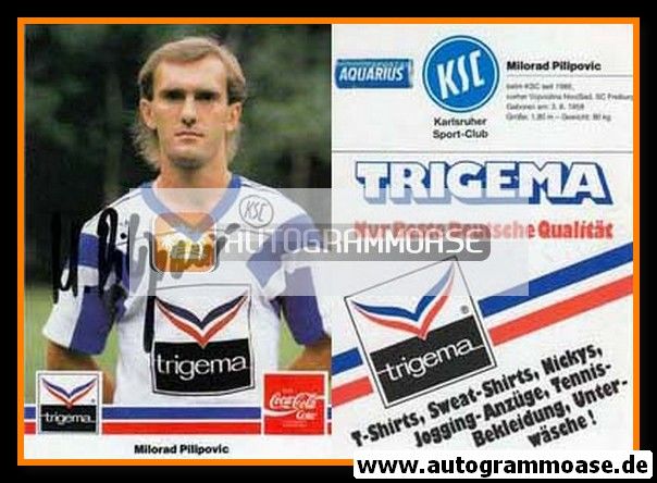 Autogramm Fussball | Karlsruher SC | 1989 | Milorad PILIPOVIC
