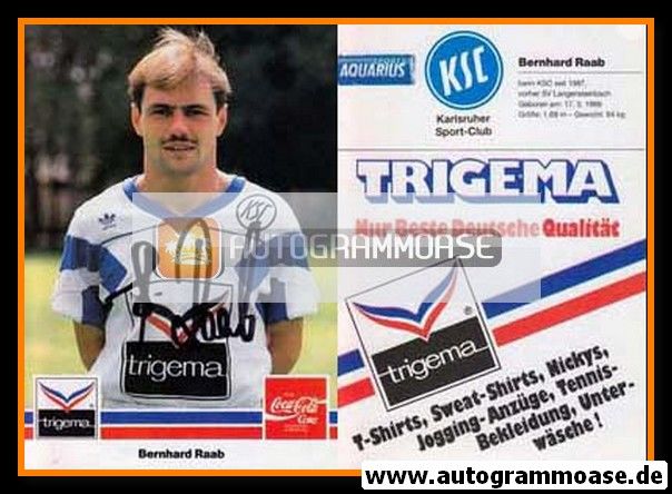 Autogramm Fussball | Karlsruher SC | 1989 | Bernhard RAAB