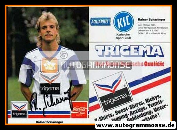 Autogramm Fussball | Karlsruher SC | 1989 | Rainer SCHARINGER