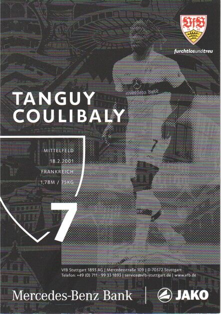 Autogramm Fussball | VfB Stuttgart | 2022 | Tanguy COULIBALY
