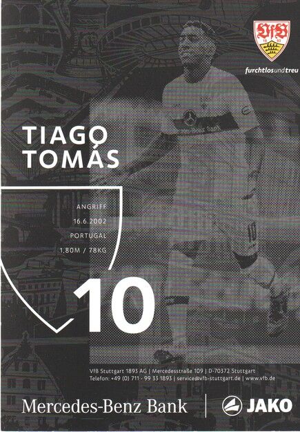 Autogramm Fussball | VfB Stuttgart | 2022 | Tiago TOMAS