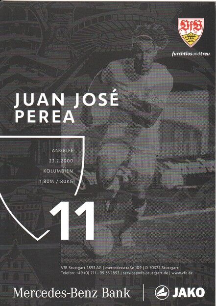 Autogramm Fussball | VfB Stuttgart | 2022 | Juan JOSE PEREA