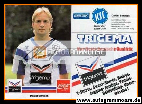 Autogramm Fussball | Karlsruher SC | 1989 | Daniel SIMMES