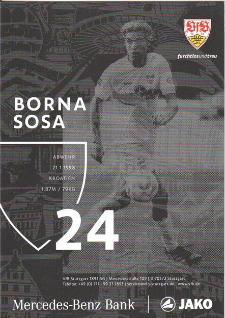 Autogramm Fussball | VfB Stuttgart | 2022 | Borna SOSA