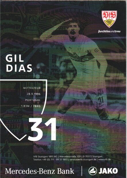 Autogramm Fussball | VfB Stuttgart | 2022 | Gil DIAS