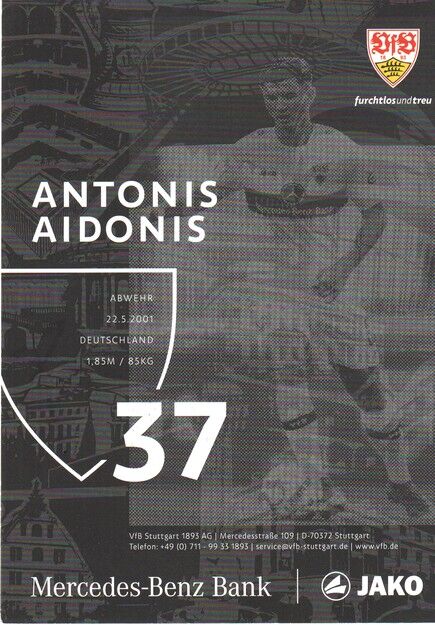 Autogramm Fussball | VfB Stuttgart | 2022 | Antonis AIDONIS