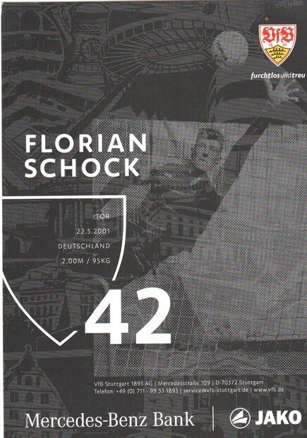 Autogramm Fussball | VfB Stuttgart | 2022 | Florian SCHOCK