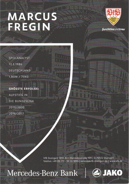 Autogramm Fussball | VfB Stuttgart | 2022 | Marcus FREGIN