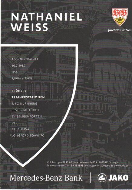 Autogramm Fussball | VfB Stuttgart | 2022 | Nathaniel WEISS