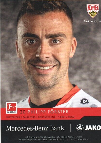 Autogramm Fussball | VfB Stuttgart | 2021 | Philipp FÖRSTER