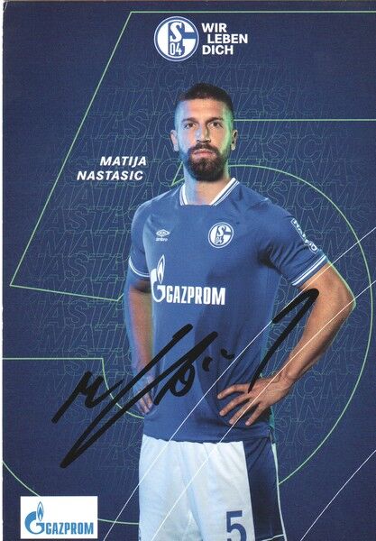Autogramm Fussball | FC Schalke 04 | 2020 | NASTASIC / BOUJELLAB (FEHLDRUCK)