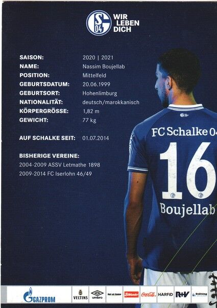 Autogramm Fussball | FC Schalke 04 | 2020 | NASTASIC / BOUJELLAB (FEHLDRUCK)