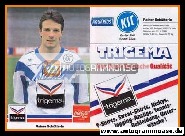 Autogramm Fussball | Karlsruher SC | 1990 | Rainer SCHÜTTERLE