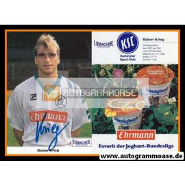 Autogramm Fussball | Karlsruher SC | 1992 | Rainer KRIEG