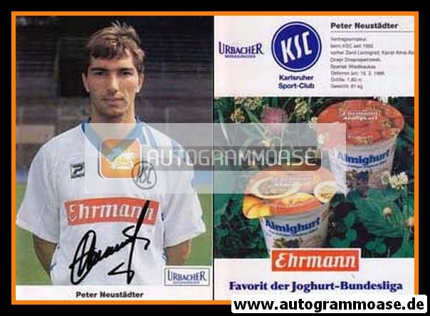 Autogramm Fussball | Karlsruher SC | 1992 | Peter NEUSTÄDTER