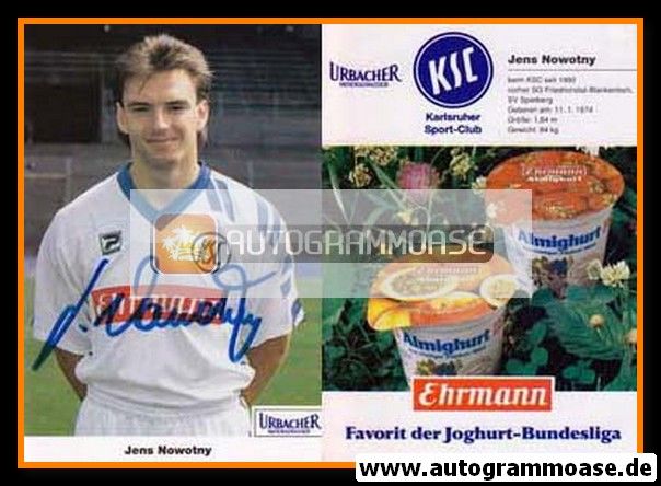 Autogramm Fussball | Karlsruher SC | 1992 | Jens NOWOTNY