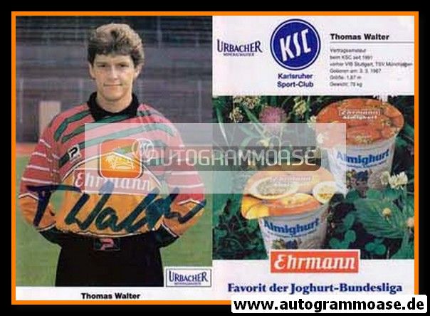 Autogramm Fussball | Karlsruher SC | 1992 | Thomas WALTER